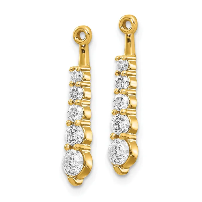 Goldia Earrings 14k Yellow Gold Lab Grown Diamond VSSI FGH Earring Jackets