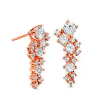 Goldia Earrings LabCreated White Sapphire Cluster Drop Earrings in Sterling Silver with 18K Rose Gold Plate Goldia Earrings LabCreated White Sapphire Cluster Drop Earrings in Sterling Silver with 18K Rose Gold Plate