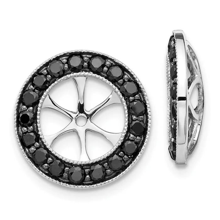 Goldia Earrings Solid 14k White Gold 116ct BlacK Simulated CZ Earring JacKets Goldia Earrings Solid 14k White Gold 116ct BlacK Simulated CZ Earring JacKets