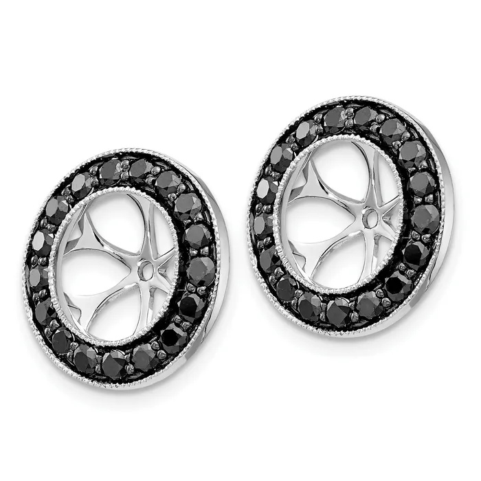 Goldia Earrings Solid 14k White Gold 116ct BlacK Simulated CZ Earring JacKets