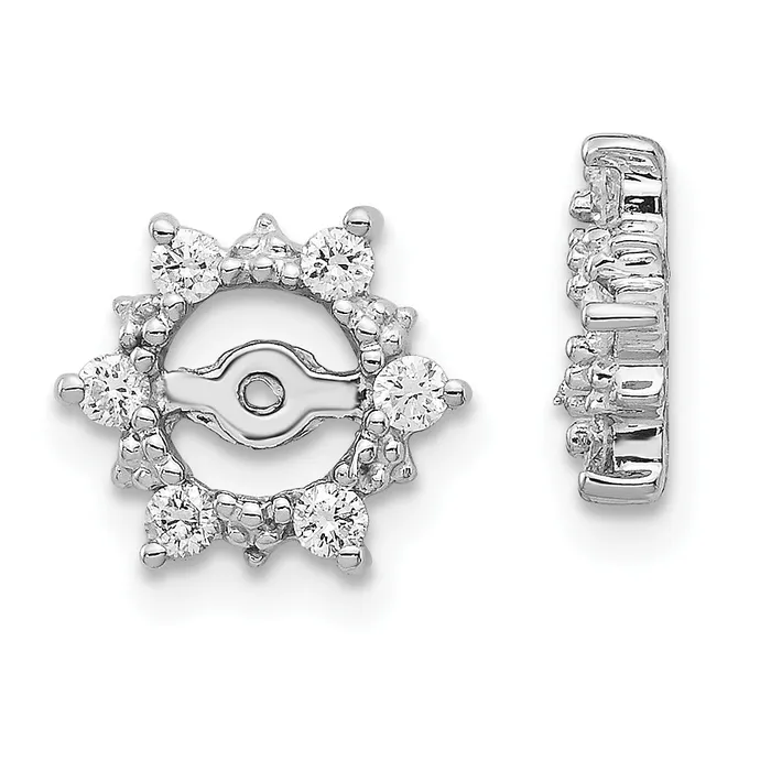Goldia Earrings Solid 14k White Gold AA Fancy Simulated CZ Earring JacKets Goldia Earrings Solid 14k White Gold AA Fancy Simulated CZ Earring JacKets