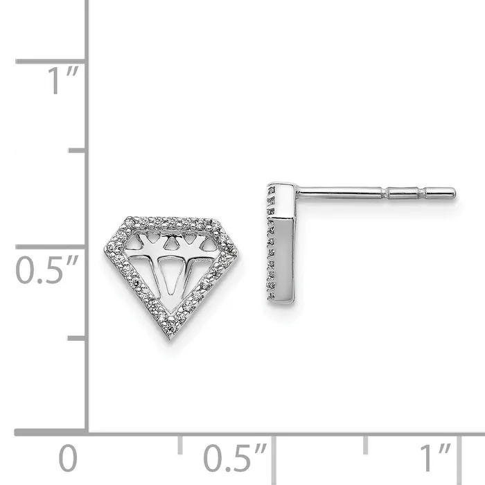 Goldia Earrings Solid 14k White Gold AA Fancy Simulated CZ Earring JacKets