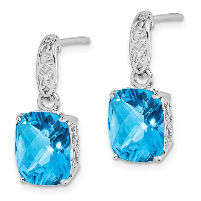 Goldia Earrings Sterling Silver Rhodiumplated Blue Topaz Earrings