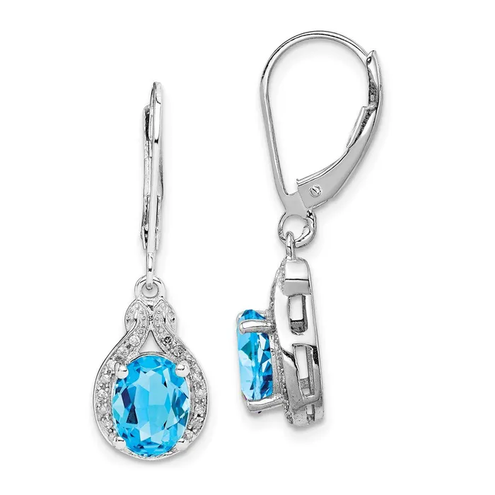 Goldia Earrings Sterling Silver Rhodiumplated Diamond and Blue Topaz Earrings Goldia Earrings Sterling Silver Rhodiumplated Diamond and Blue Topaz Earrings