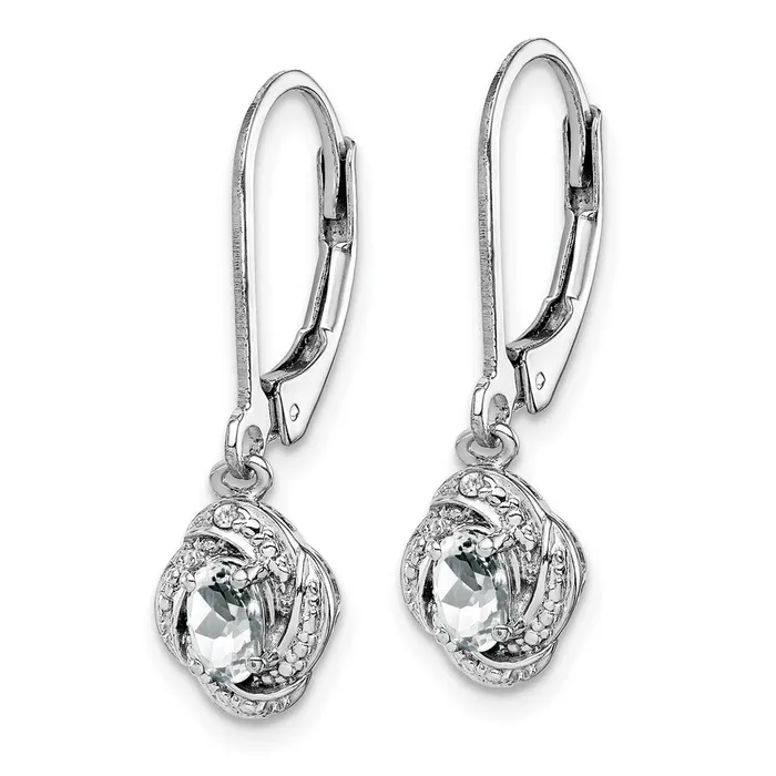 Goldia Earrings Sterling Silver Rhodiumplated Diamond u0026 White Topaz Earrings