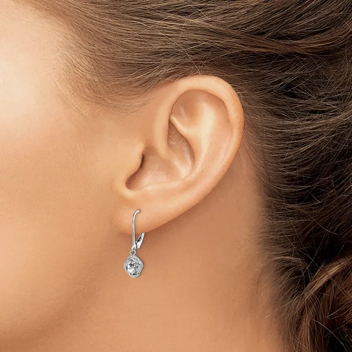 Goldia Earrings Sterling Silver Rhodiumplated Diamond u0026 White Topaz Earrings