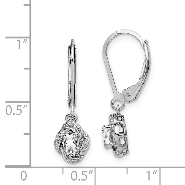 Goldia Earrings Sterling Silver Rhodiumplated Diamond u0026 White Topaz Earrings