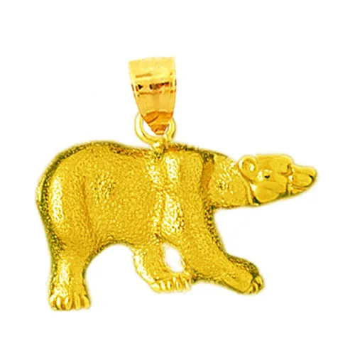Goldia Necklaces 14K Gold Black Bear Pendant