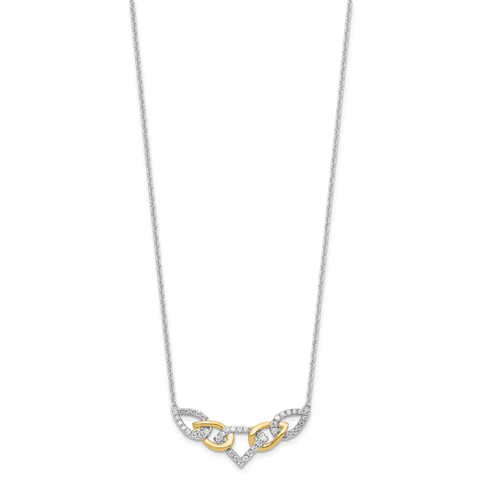Goldia Necklaces 14K TwoTone Lab Grown VSSI G Diamond Linked Teardrop Necklace
