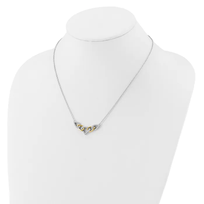 Goldia Necklaces 14K TwoTone Lab Grown VSSI G Diamond Linked Teardrop Necklace