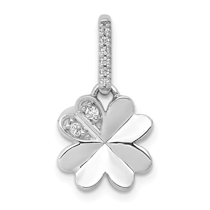 Goldia Necklaces 14k White Gold 115ct Real Diamond Four Leaf Clover Pendant Goldia Necklaces 14k White Gold 115ct Real Diamond Four Leaf Clover Pendant