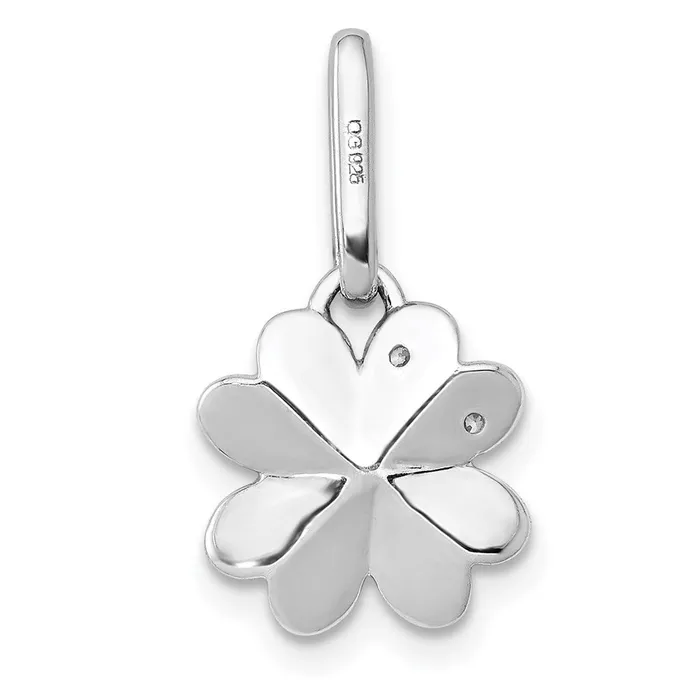 Goldia Necklaces 14k White Gold 115ct Real Diamond Four Leaf Clover Pendant