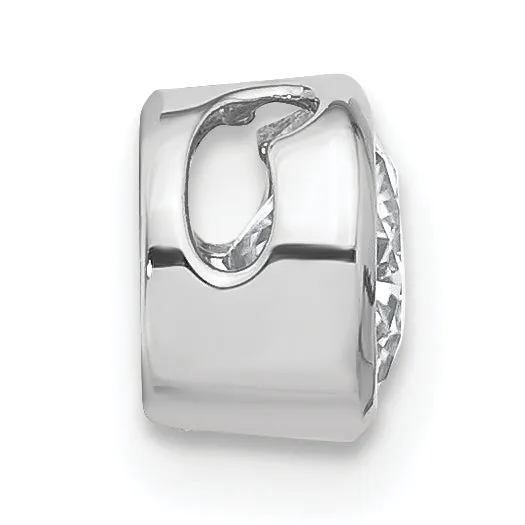 Goldia Necklaces 14k White Gold 12 Ct Lab Grown Diamond VSSI G Round Bezel Chain Slide Pendant