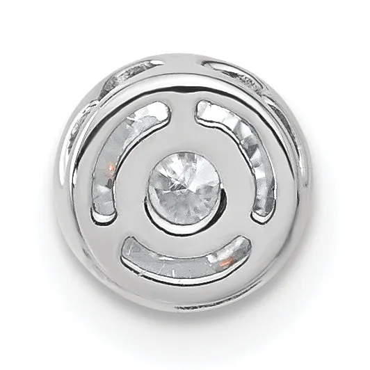Goldia Necklaces 14k White Gold 12 Ct Lab Grown Diamond VSSI G Round Bezel Chain Slide Pendant