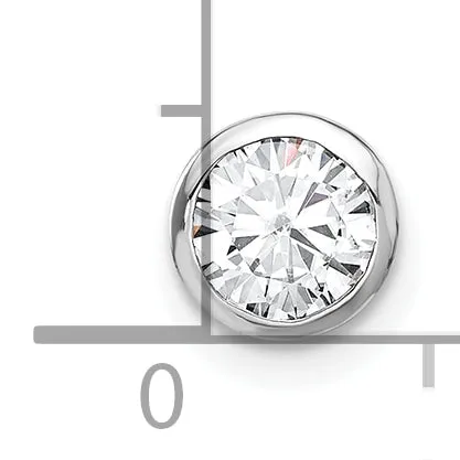 Goldia Necklaces 14k White Gold 12 Ct Lab Grown Diamond VSSI G Round Bezel Chain Slide Pendant