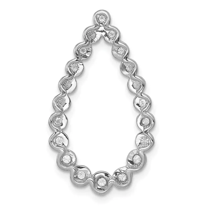Goldia Necklaces 14k White Gold 14ct Real Diamond Teardrop Chain Slide
