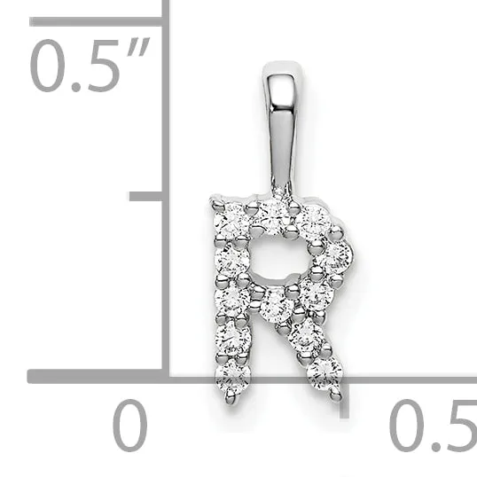 Goldia Necklaces 14k White Gold 18 Ct Lab Grown Diamond VSSI G Letter R Initial Pendant