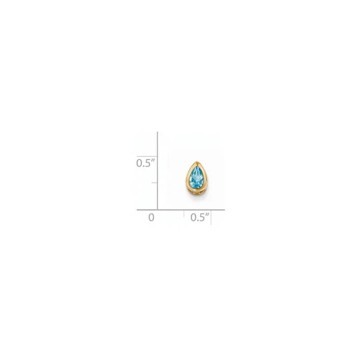 Goldia Necklaces 14K Yellow Gold 6x4mm Pear Blue Topaz bezel pendant