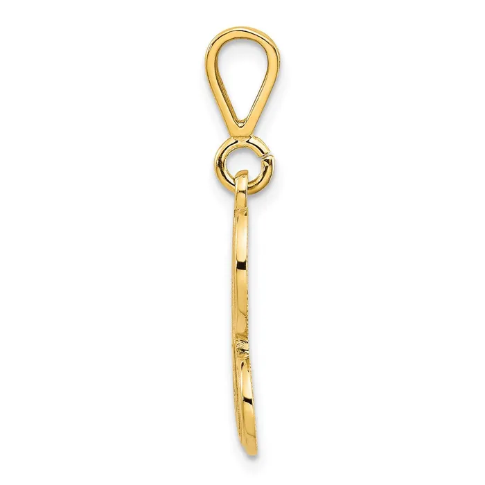 Goldia Necklaces 14k Yellow GoldY Polished Script Filigree Letter H Initial Pendant