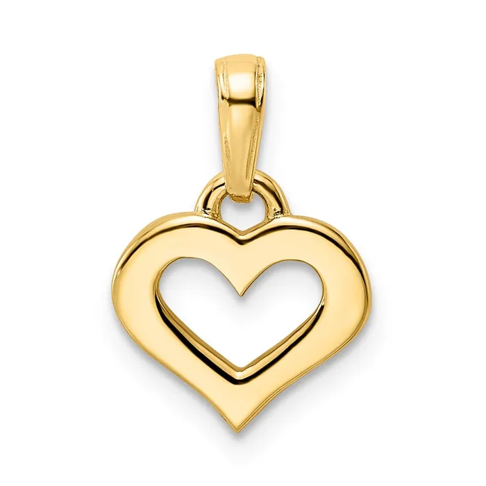 Goldia Necklaces 14k Yellow Rhodium Gold and White Rhodium Diamondcut Heart Pendant