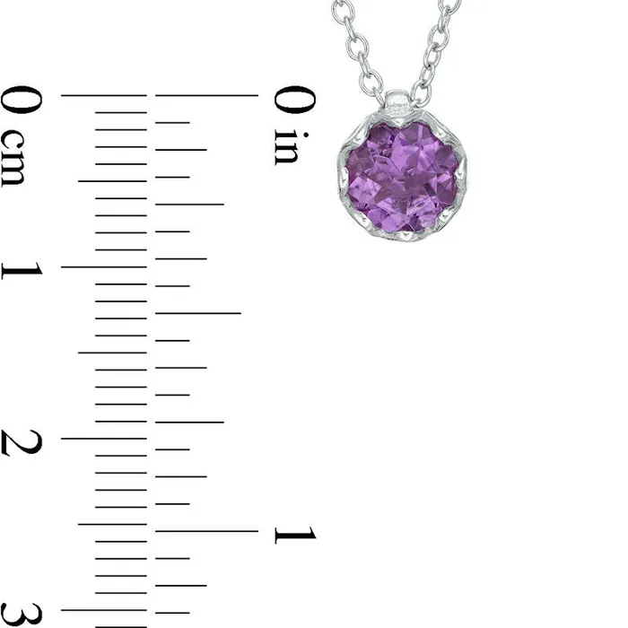 Goldia Necklaces 70mm Amethyst Solitaire Floral Pendant in Sterling Silver 195 Goldia Necklaces 70mm Amethyst Solitaire Floral Pendant in Sterling Silver 195