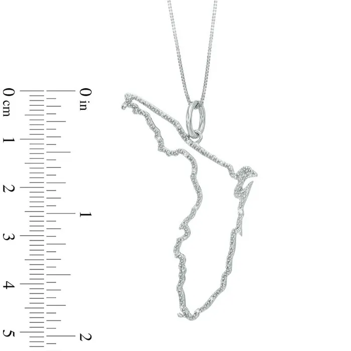 Goldia Necklaces Natural Diamond Accent State of Florida Outline Pendant in Sterling Silver Goldia Necklaces Natural Diamond Accent State of Florida Outline Pendant in Sterling Silver