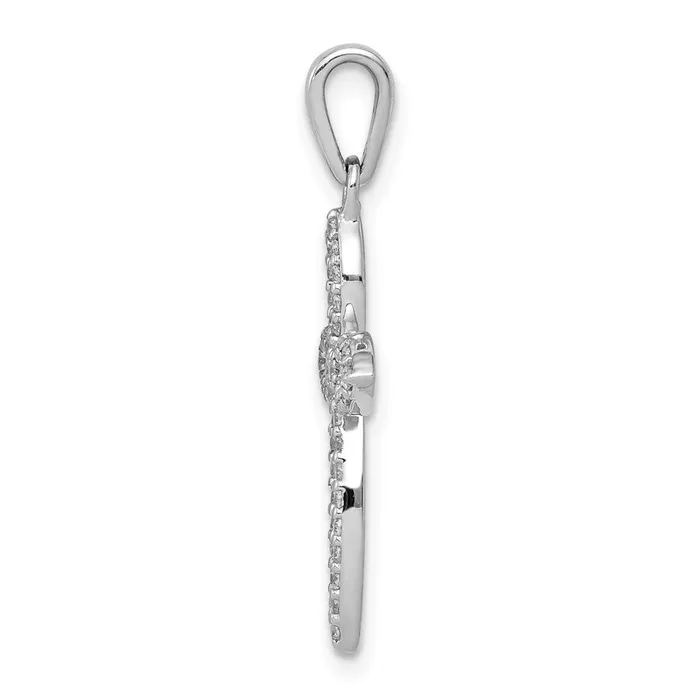 Goldia Necklaces Solid 14k White Gold 15ct Simulated CZ Cross Pendant Goldia Necklaces Solid 14k White Gold 15ct Simulated CZ Cross Pendant
