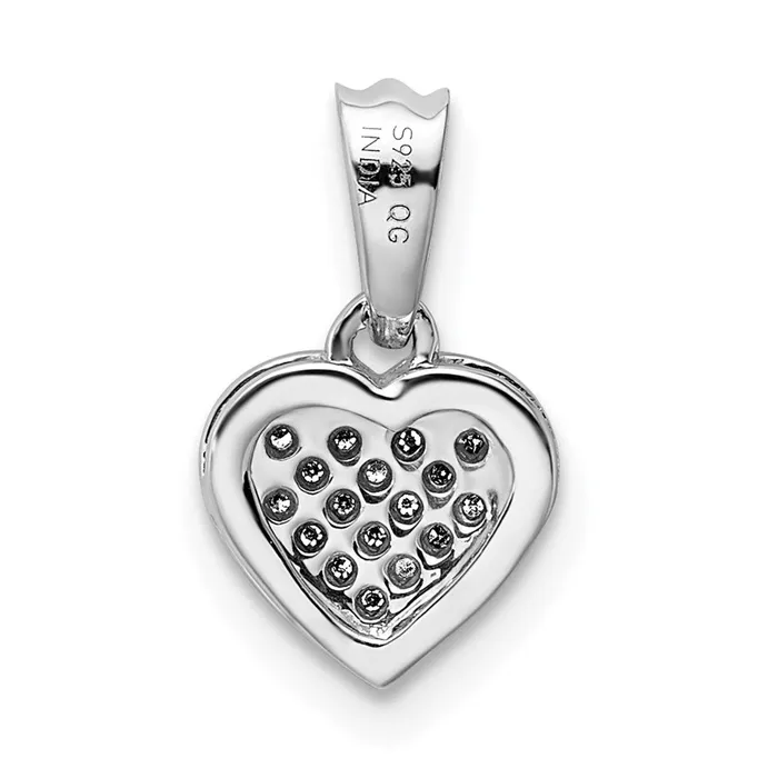 Goldia Necklaces Sterling Silver Rhodium Diamond Heart Pendant