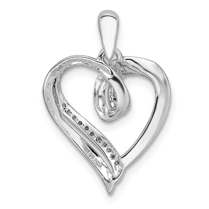 Goldia Necklaces Sterling Silver Rhodium Diamond Heart Pendant