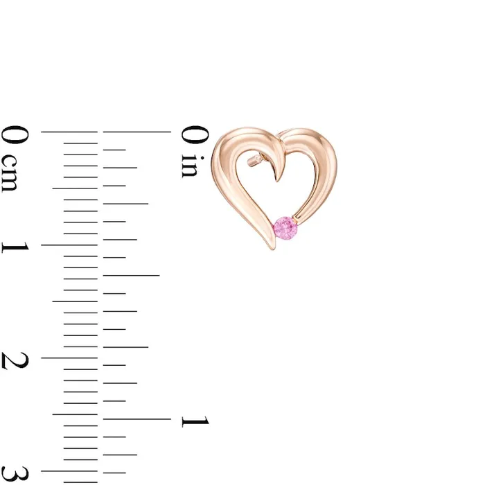 Goldia Pink Sapphire Loop Heart Stud Earrings in 14K Rose Gold Earrings Goldia Pink Sapphire Loop Heart Stud Earrings in 14K Rose Gold Earrings