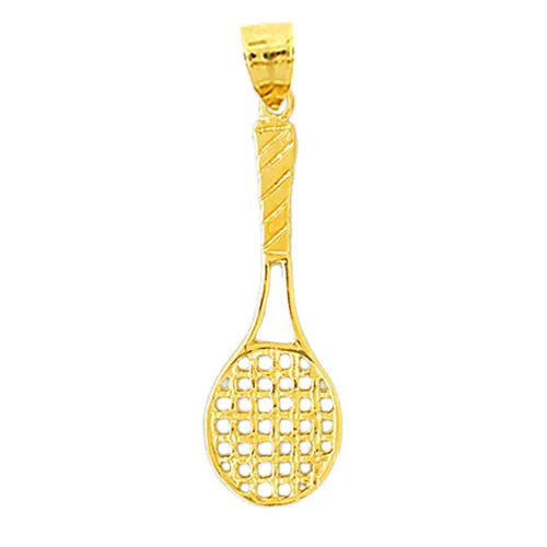 Goldia PreStyled Sets 14K Gold 35MM Tennis Racquet Pendant