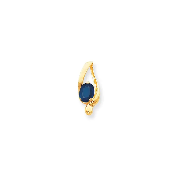 Goldia PreStyled Sets 14k Yellow Gold 8x6mm Oval Sapphire slide