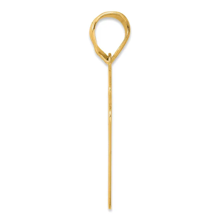 Goldia PreStyled Sets 14k Yellow Gold Brushed Border Script Number 51 Pendant