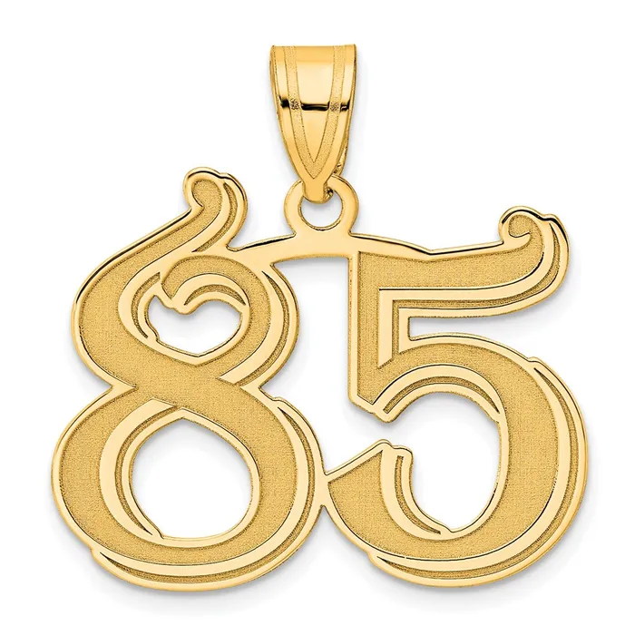 Goldia PreStyled Sets 14k Yellow Gold Polished Etched Number 85 Pendant