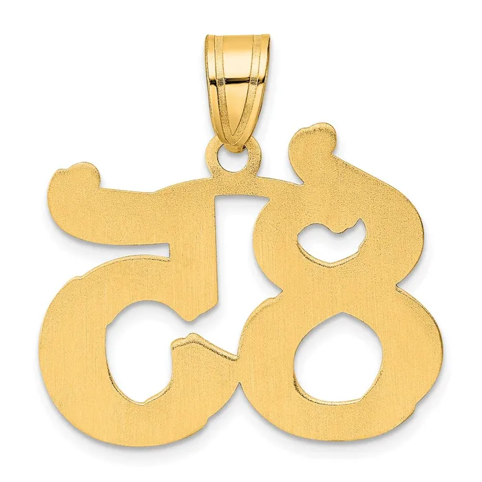 Goldia PreStyled Sets 14k Yellow Gold Polished Etched Number 85 Pendant