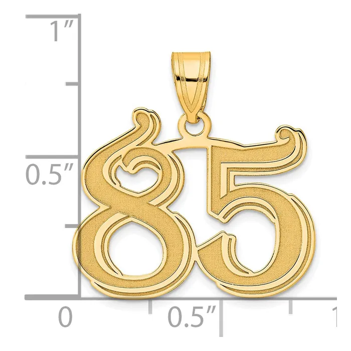 Goldia PreStyled Sets 14k Yellow Gold Polished Etched Number 85 Pendant