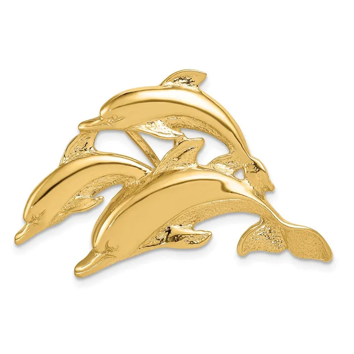 Goldia PreStyled Sets 14k Yellow Gold Triple Dolphin Fits 5mm8mm Slide