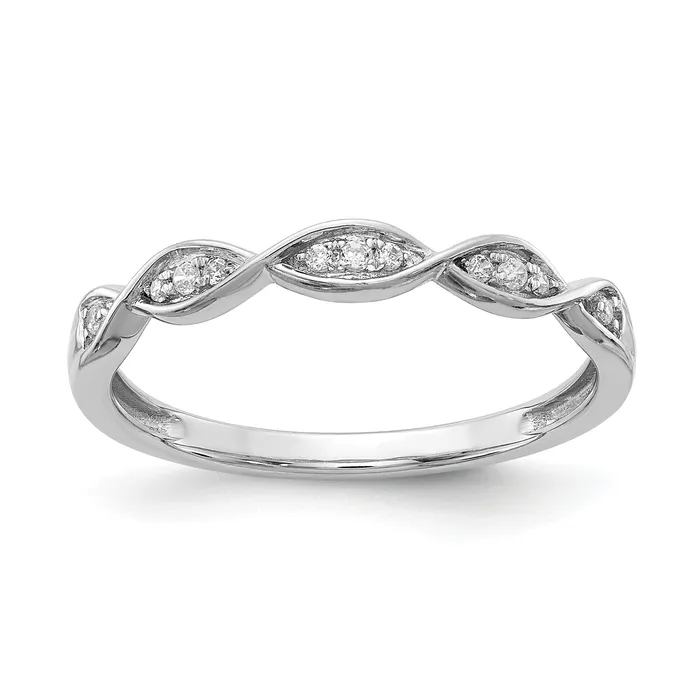 Goldia Rings 007ct CZ Solid Real 14k White Gold Wedding Wedding Band Ring Goldia Rings 007ct CZ Solid Real 14k White Gold Wedding Wedding Band Ring