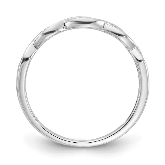 Goldia Rings 007ct CZ Solid Real 14k White Gold Wedding Wedding Band Ring