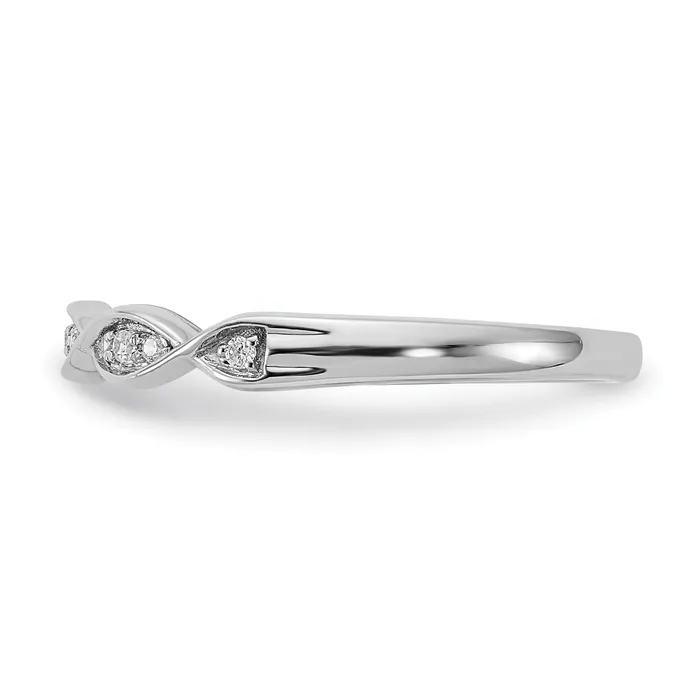Goldia Rings 007ct CZ Solid Real 14k White Gold Wedding Wedding Band Ring