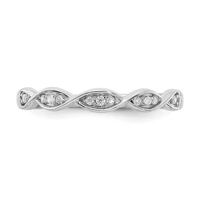 Goldia Rings 007ct CZ Solid Real 14k White Gold Wedding Wedding Band Ring