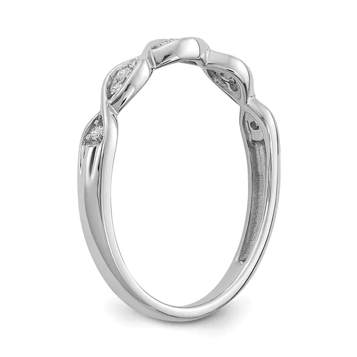 Goldia Rings 007ct CZ Solid Real 14k White Gold Wedding Wedding Band Ring