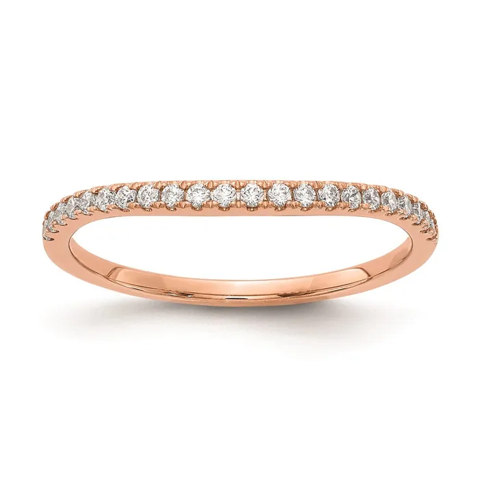 Goldia Rings 016ct CZ Solid Real 14k Rose Gold Contoured Wedding Wedding Band Ring Goldia Rings 016ct CZ Solid Real 14k Rose Gold Contoured Wedding Wedding Band Ring