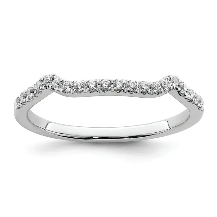 Goldia Rings 016ct CZ Solid Real 14k White Polish Matching Wedding Wedding Band Ring Goldia Rings 016ct CZ Solid Real 14k White Polish Matching Wedding Wedding Band Ring