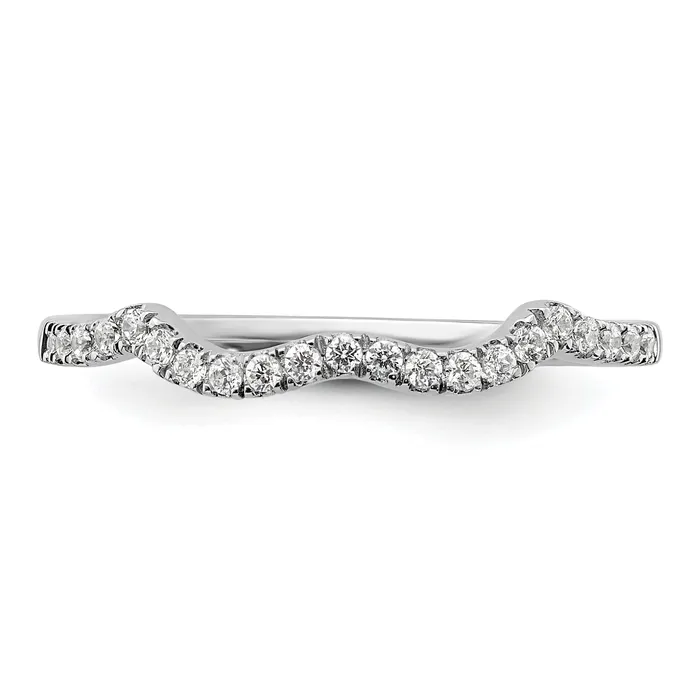 Goldia Rings 016ct CZ Solid Real 14k White Polish Matching Wedding Wedding Band Ring