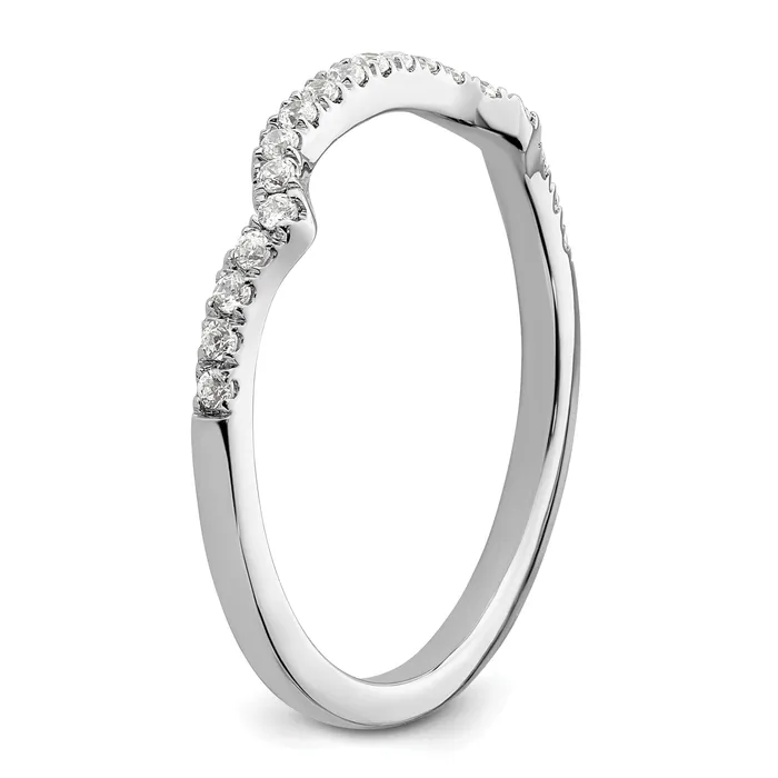 Goldia Rings 016ct CZ Solid Real 14k White Polish Matching Wedding Wedding Band Ring