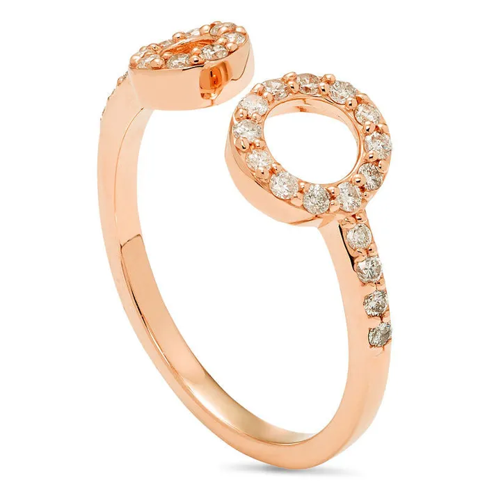 Goldia Rings 025 CT TW Natural Diamond Open Circle Wrap Ring in Solid 10K Rose Gold Goldia Rings 025 CT TW Natural Diamond Open Circle Wrap Ring in Solid 10K Rose Gold