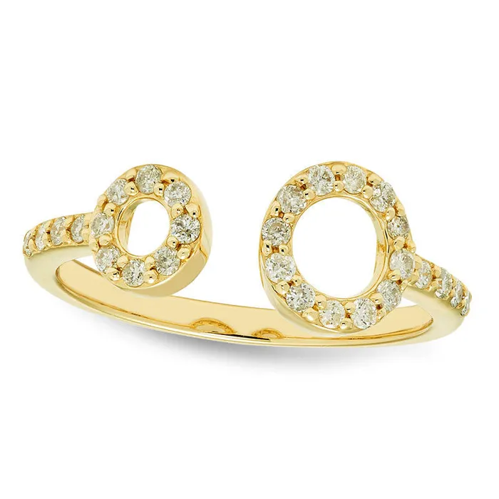 Goldia Rings 025 CT TW Natural Diamond Open Circle Wrap Ring in Solid 10K Yellow Gold Goldia Rings 025 CT TW Natural Diamond Open Circle Wrap Ring in Solid 10K Yellow Gold