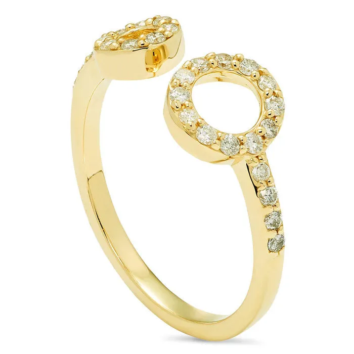 Goldia Rings 025 CT TW Natural Diamond Open Circle Wrap Ring in Solid 10K Yellow Gold Goldia Rings 025 CT TW Natural Diamond Open Circle Wrap Ring in Solid 10K Yellow Gold