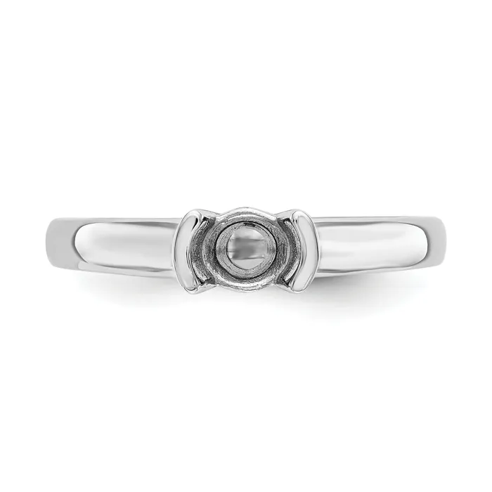 Goldia Rings 025ct CZ Solid Real 14K White Gold Round Bezel Solitaire Engagement Ring